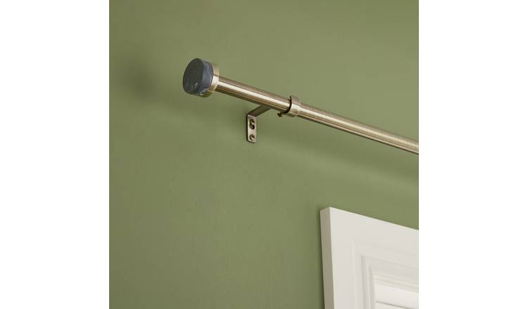 Argos Home Extendable Metal Stud Brass Curtain Pole - 165 - 300cm