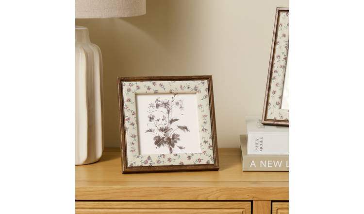 Argos Home Fabric Dark Wood Picture Frame - 5x5"