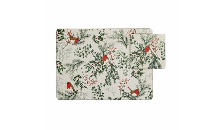 Argos Home Robin Set of 4 Placemats & Coasters