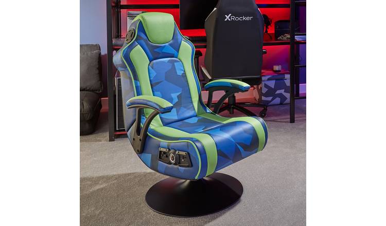 Buy X Rocker Geo Camo 2.1 Stereo Audio Gaming Chair - Blue/Green, Gaming  chairs