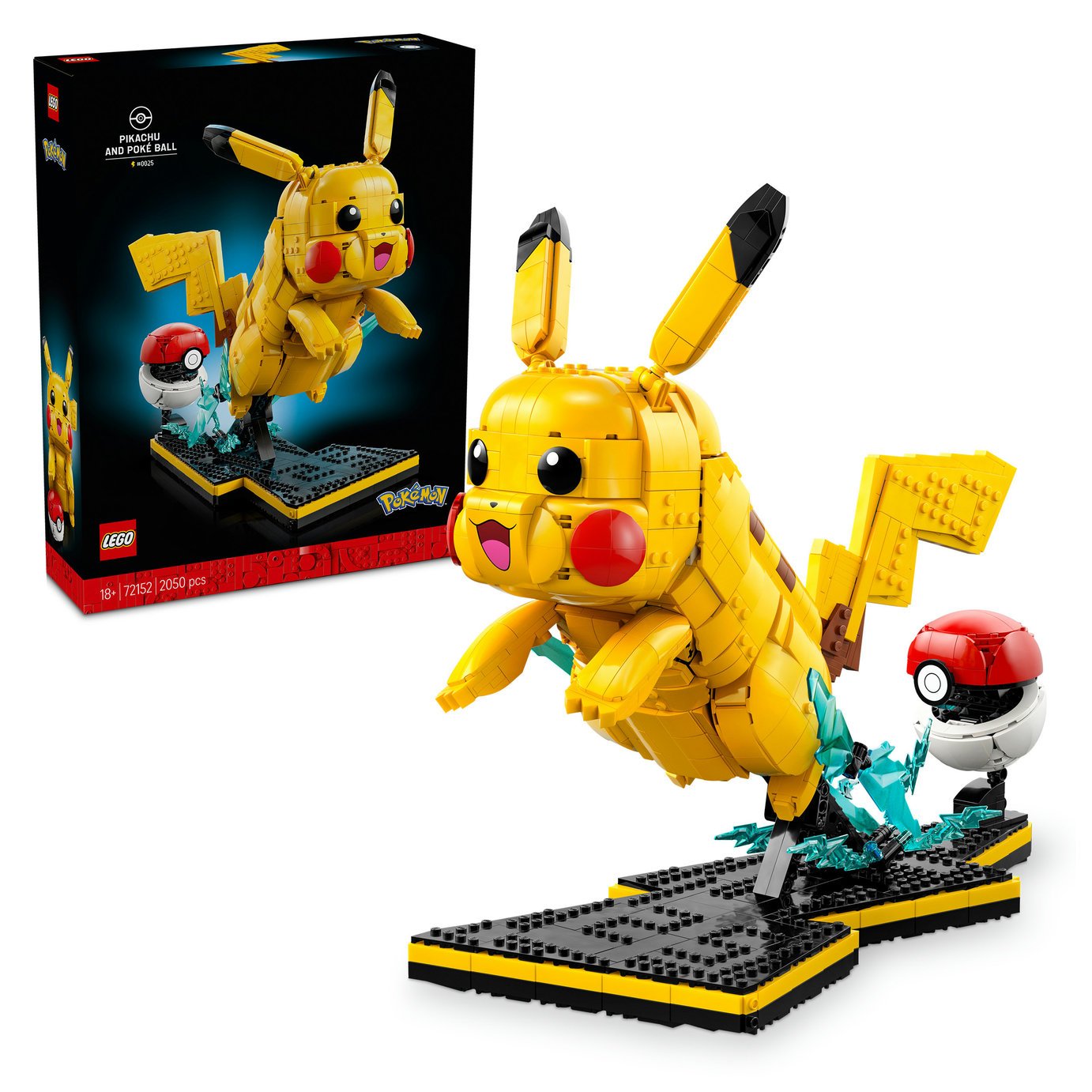 LEGO Pokémon Pikachu and Poké Ball Model Kit for Adults 72152