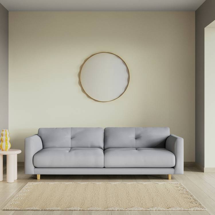 Habitat Emely Fabric 4 Seater Sofa - Grey - Ash Leg 0