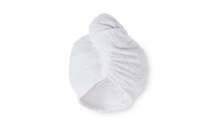 Catherine Lansfield White Hair Turban Twin Pack - Quick Dry