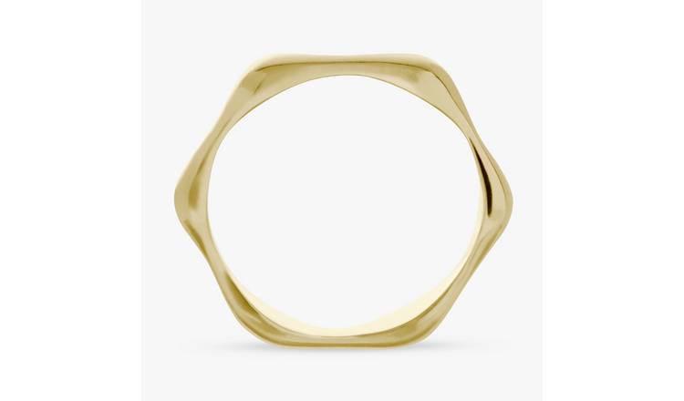 Revere Gold Plated Sterling Silver Bamboo Ring - Medium