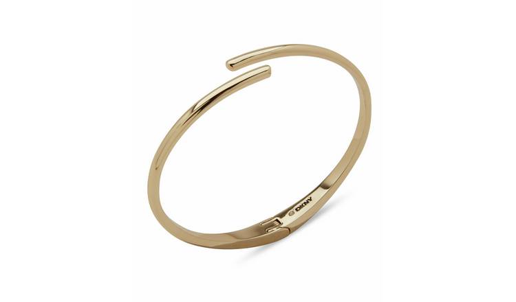 DKNY Gold Tone Open Ended Hinge Bangle