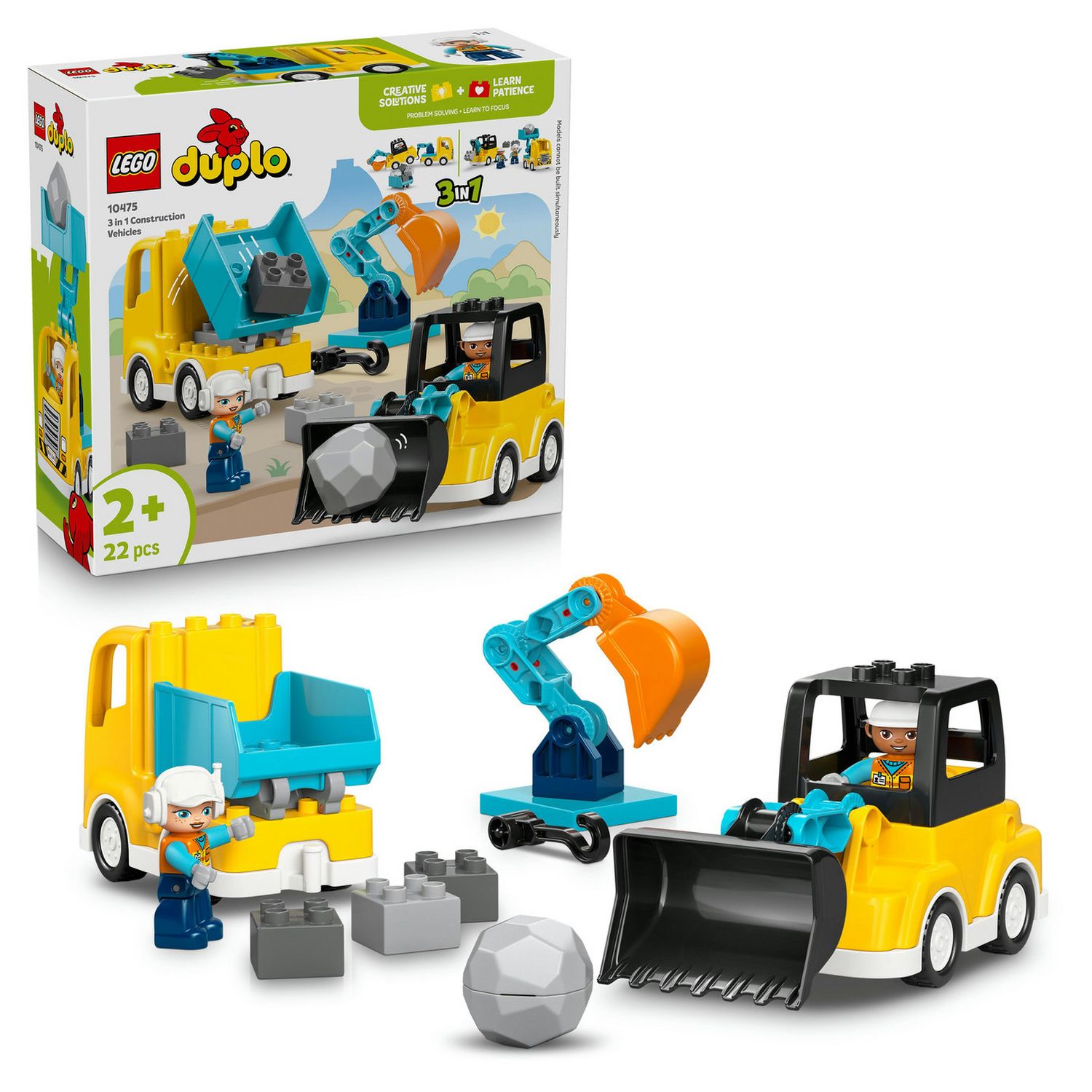 LEGO DUPLO 3 in 1 Construction Vehicles Building Toy