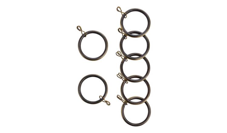 Argos Home 20 Metal Curtain Rings - Antique Brass