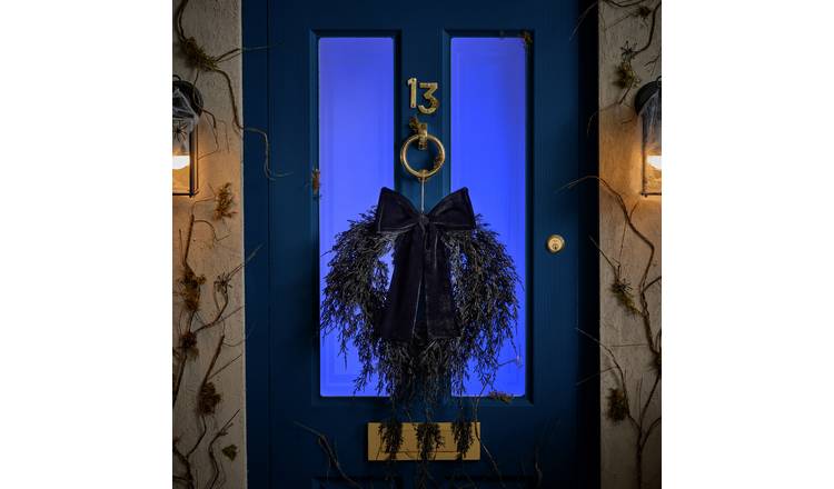 Argos Home Black Bow Halloween Wreath