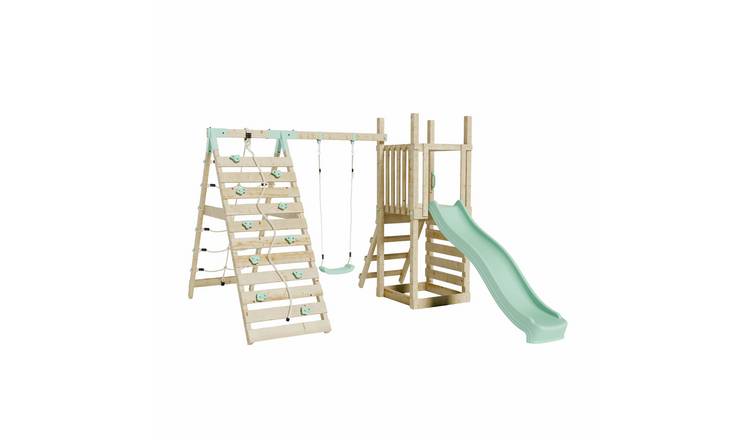 Mercia Wooden Climbing Frame with Slide Swing & Climb Wall