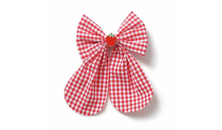 Flitzy Strawberry Gingham Hair Bow