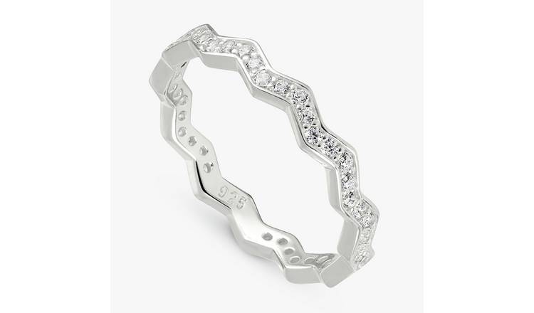 Revere Sterling Silver Zig Zag Band Ring - Large