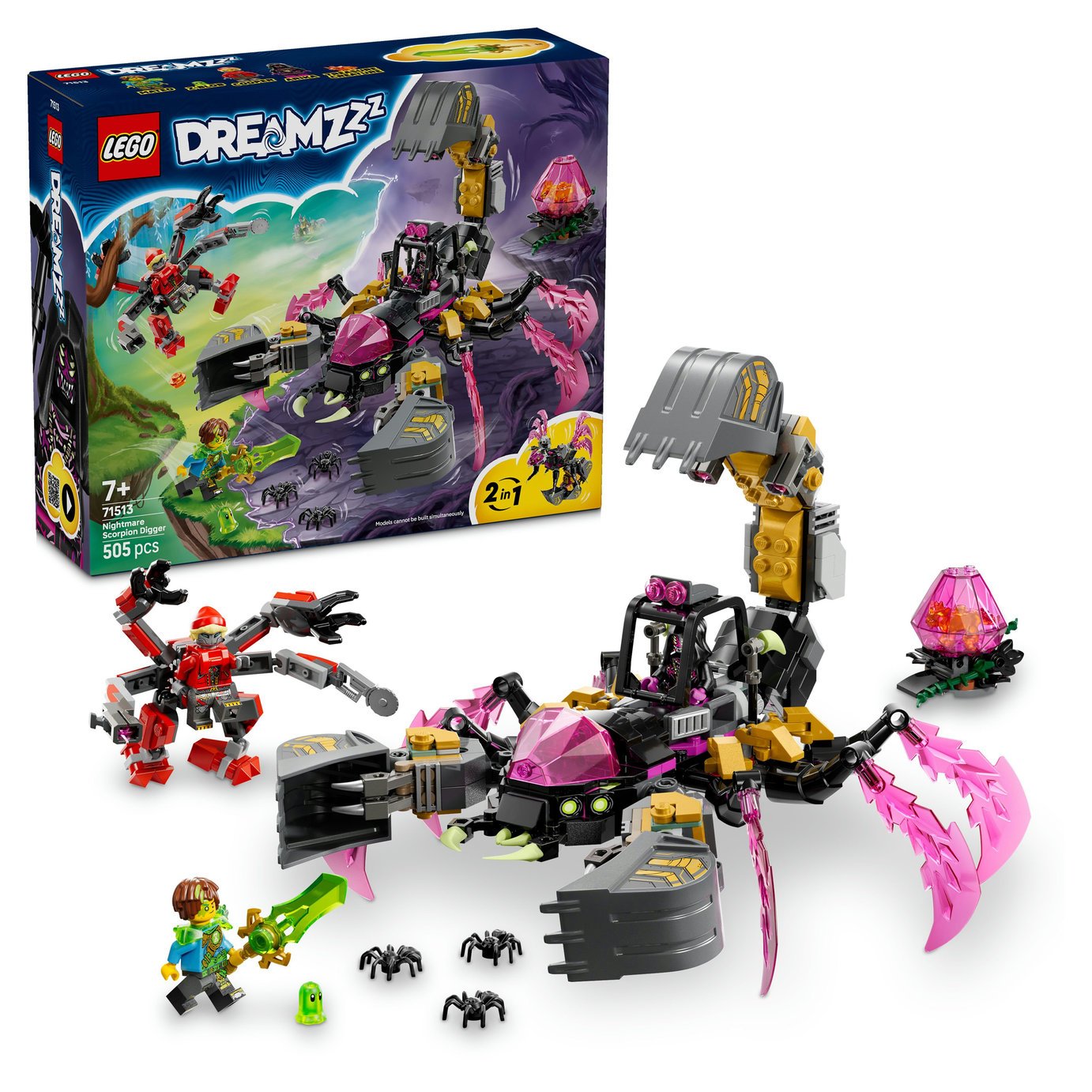 Buy LEGO DREAMZzz 2in1 Nightmare Scorpion Digger Toy 71513 | LEGO