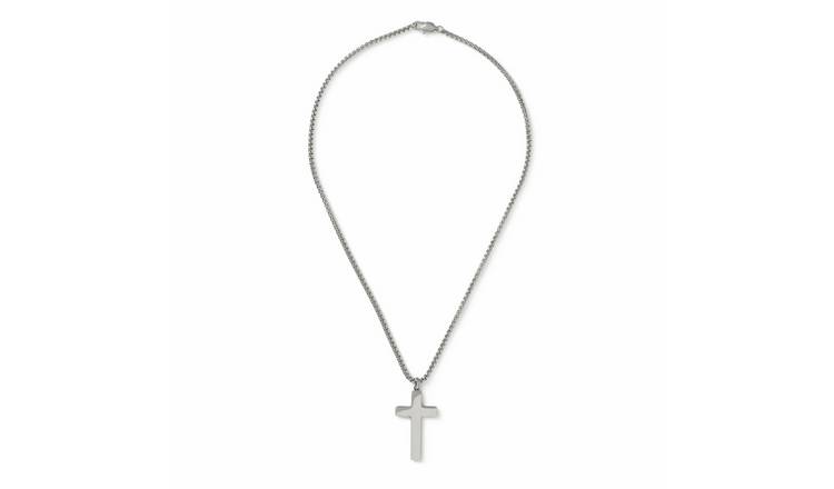 Uncommon Souls Silver Tone Cross Pendant Necklace