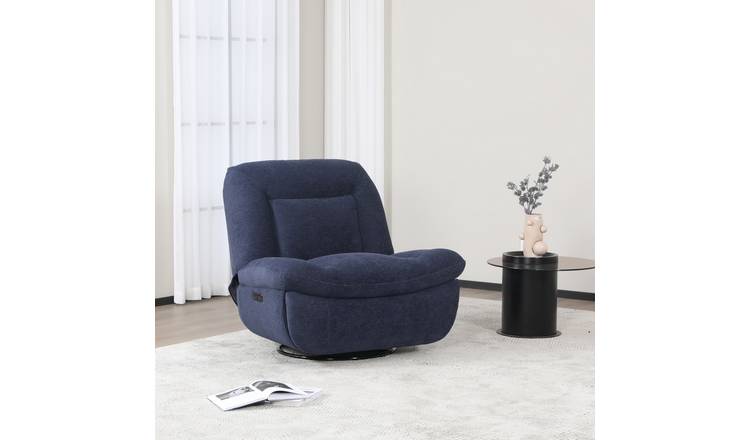Sofa Source Evo Fabric Swivel Recliner Chair - Blue