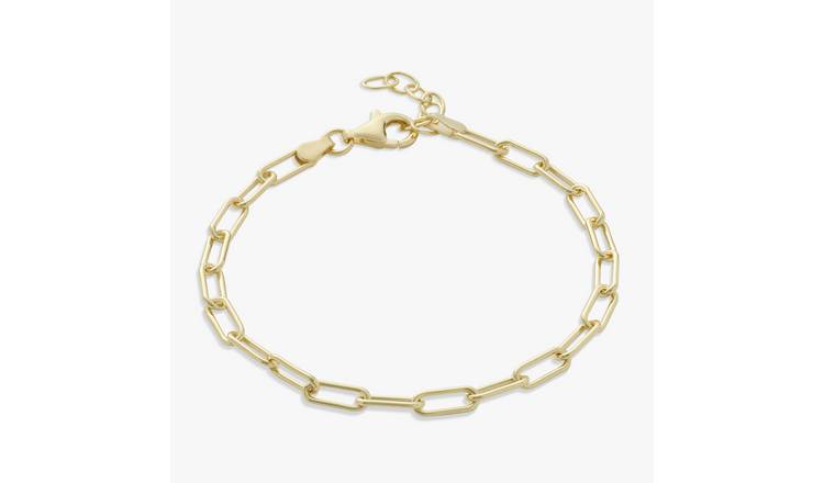Revere 9ct Gold Plated Sterling Silver Long Link Bracelet