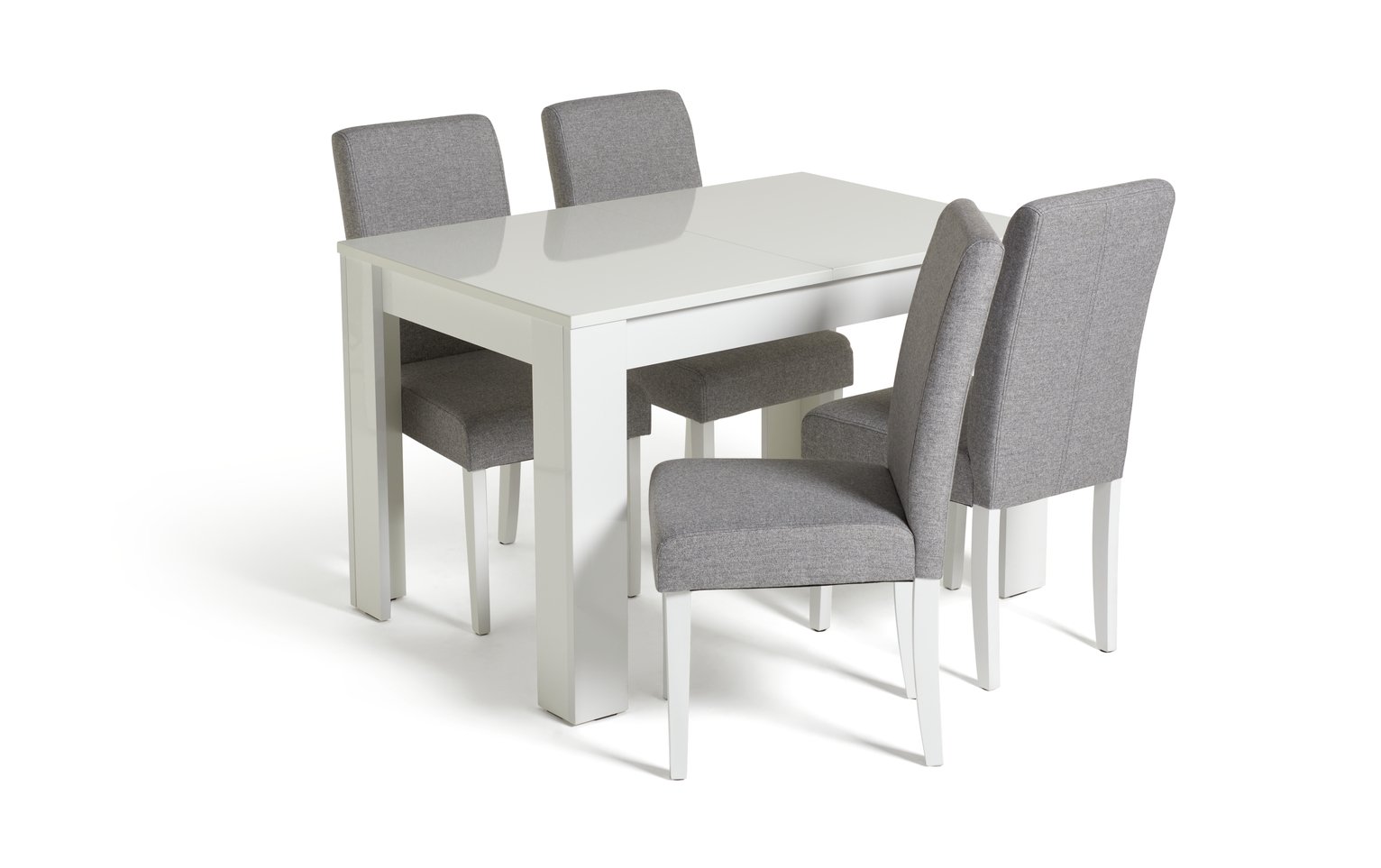 Argos Home Miami Gloss Extending Table & 4 Tweed Chair -Grey Review