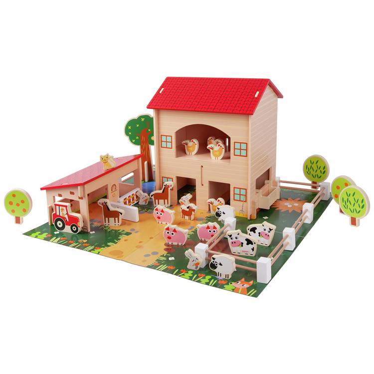 Chad Valley Wooden Farm - 40 Piece Set 0