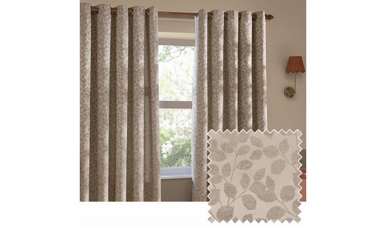 Wylder Grace Leaf Eyelet Curtains - Taupe - 229x229cm