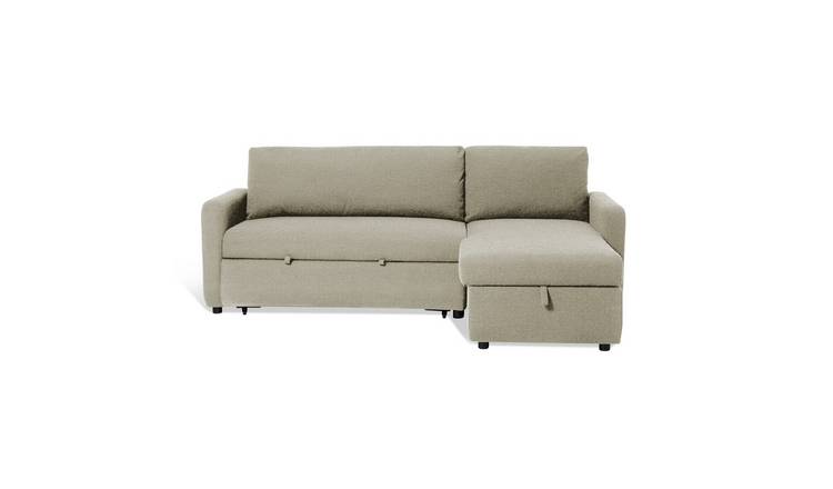 Habitat Enia Boucle Fabric Right Hand Storage Corner Chaise Sofa Bed - Natural