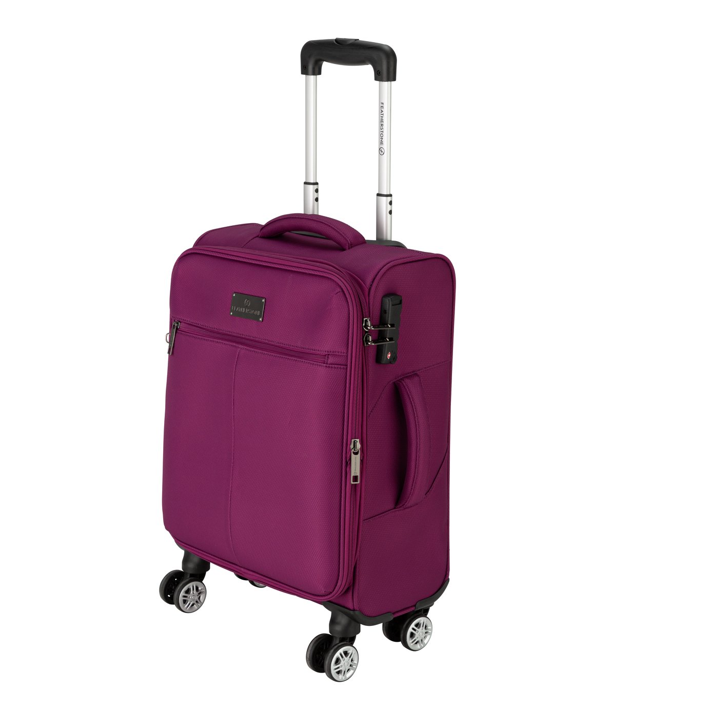 Featherstone 8 Wheel Soft Cabin-Size Suitcase - Purple