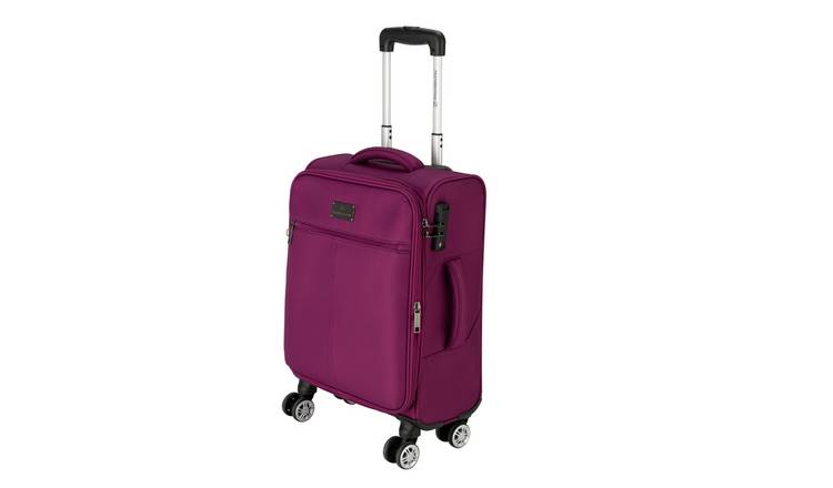 Featherstone 8 Wheel Soft Cabin-Size Suitcase - Purple