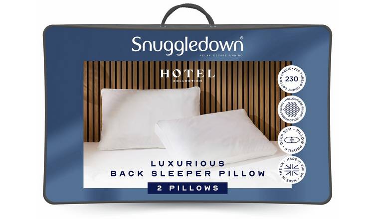 Snuggledown Hotel Back Sleeper Medium Soft Pillow - 2 Pack