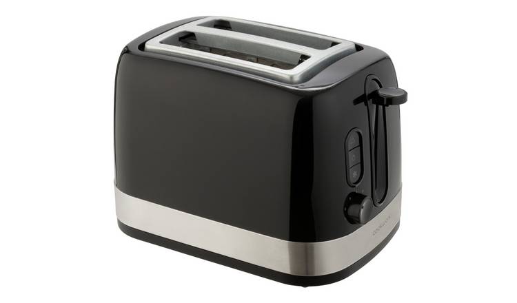 Cookworks T3207KE-BLK Illuminated 2 Slice Toaster - Black