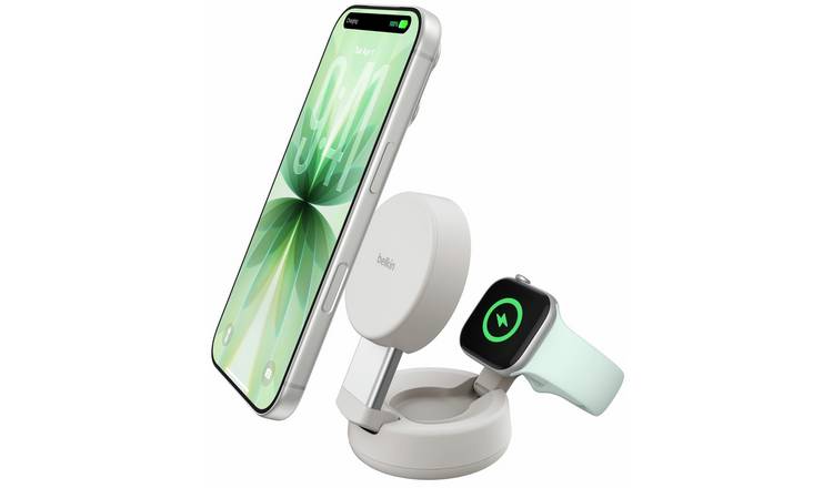 Belkin 25W Qi2 2-In-1 MagSafe Folding Wireless Charger - Sand