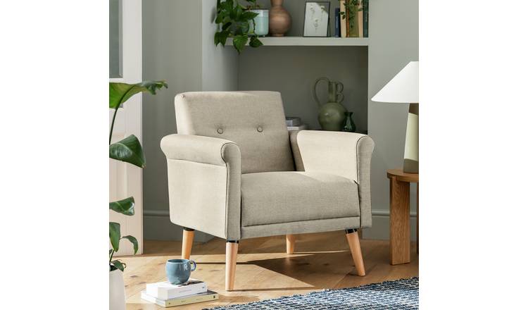 Argos Home Evie Fabric Armchair - Natural