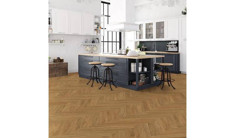 Kraus Weaveley Light Oak Vinyl Floor Tiles - Brown