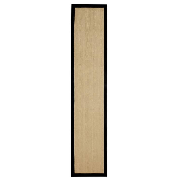 Habitat Herringbone Black Border Jute Stair Runner - 60x600cm 0