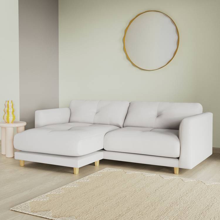 Habitat Emely Reversible Chaise Sofa - Natural - Ash Leg 0