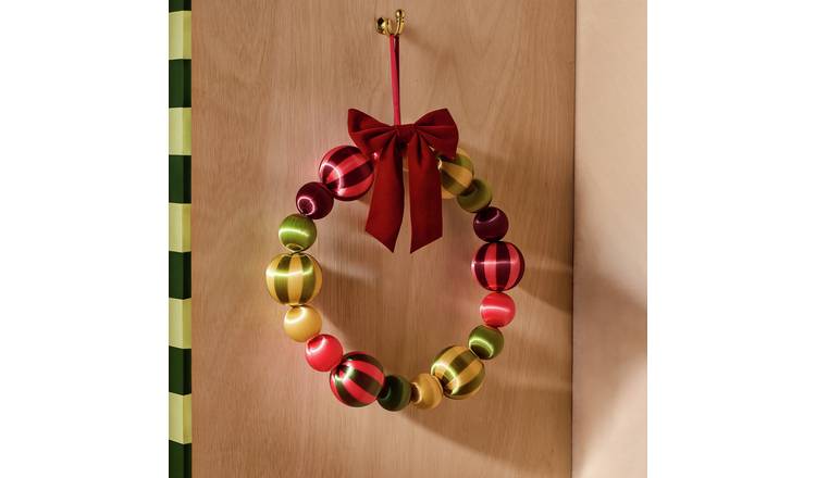 Habitat Satin Christmas Bauble Wreath
