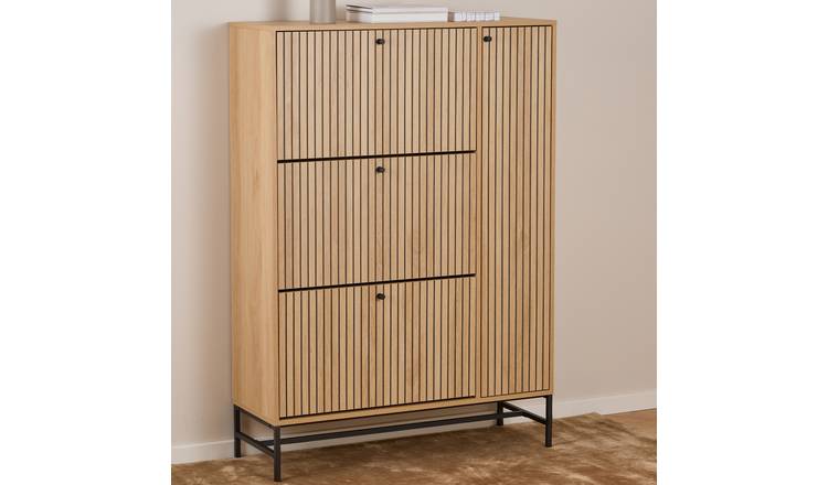 Furniture To Go Albany 4 Door Shoe Storage Cabinet - Natural