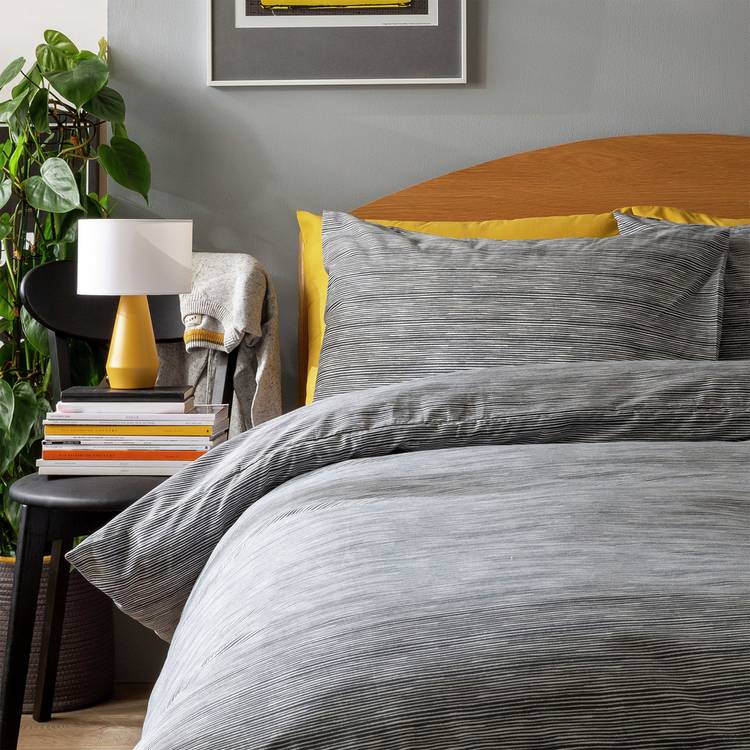 Habitat Stockholm Stripe Grey Bedding Set - Double 0