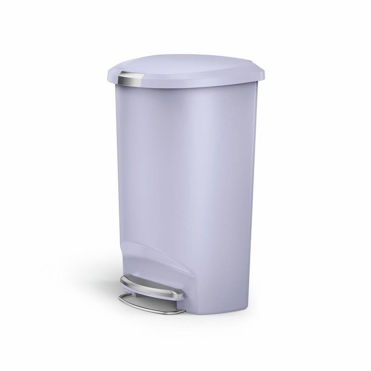 Simplehuman 50 Litre Plastic Semi Round Pedal Bin - Lilac 0
