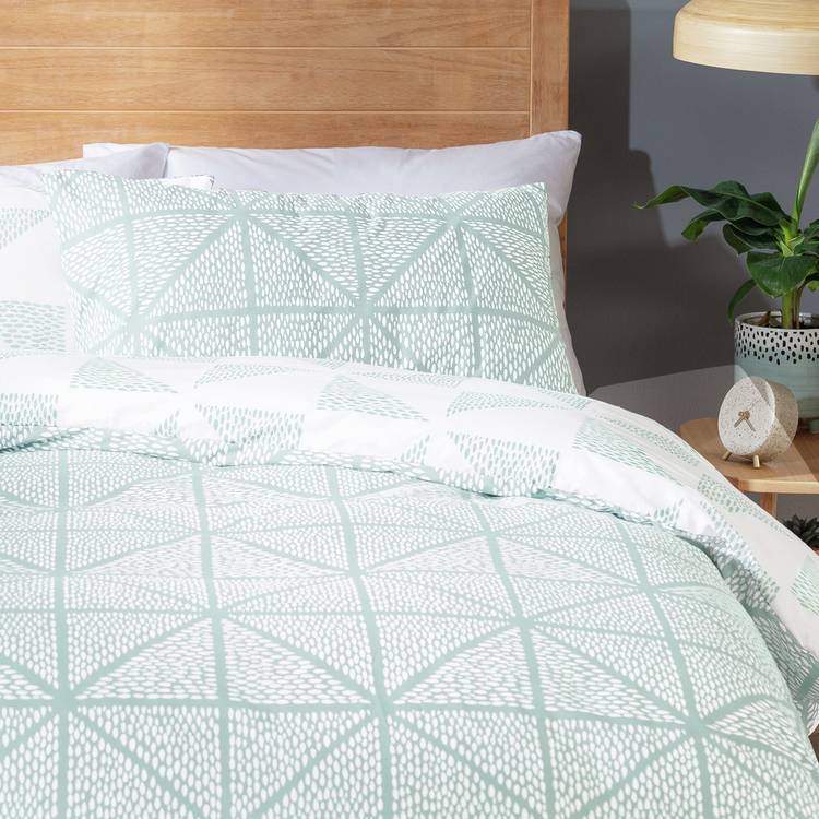 Habitat Stockholm Diamond Dash Duck Egg Bedding Set - Single 0