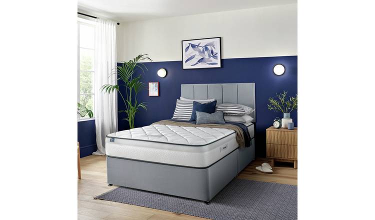 Silentnight Marlow Ultragel 1000 Mirapocket Superking Divan Bed - Light Grey
