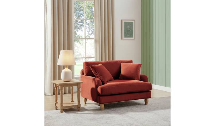 Argos Home Cynthia Fabric Cuddle Chair - Rust