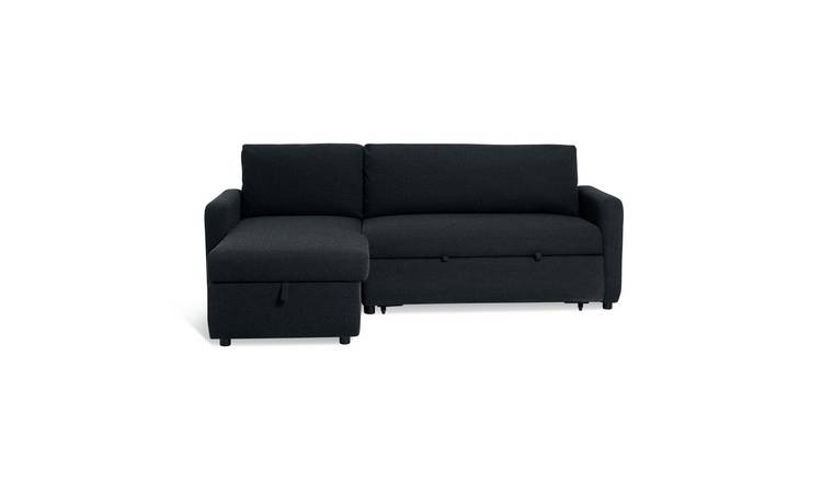 Habitat Enia Boucle Fabric Left Hand Storage Corner Chaise Sofa Bed - Grey