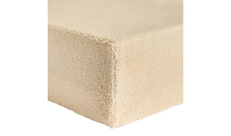 Argos Home Fleece Cream Fitted Sheet - Small double