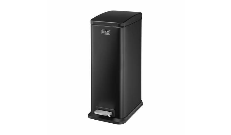 Black + Decker 20 Litre Soft Close Pedal Bin - Black