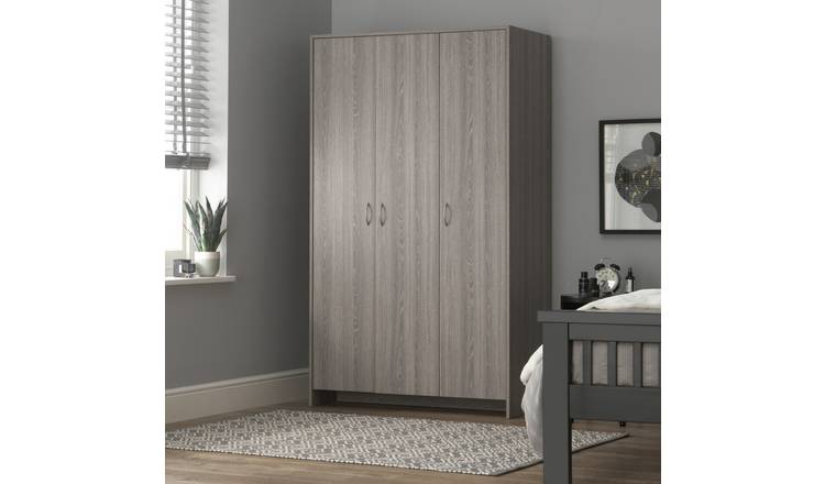 Argos Home Seville 3 Door Wardrobe - Grey Oak Effect