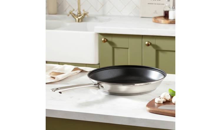 Argos Home 28cm Stainless Steel Fry Pan