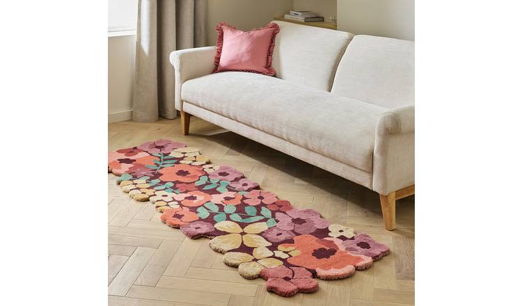 Argos Home Floral Tufted Wool Rug - 66x200cm