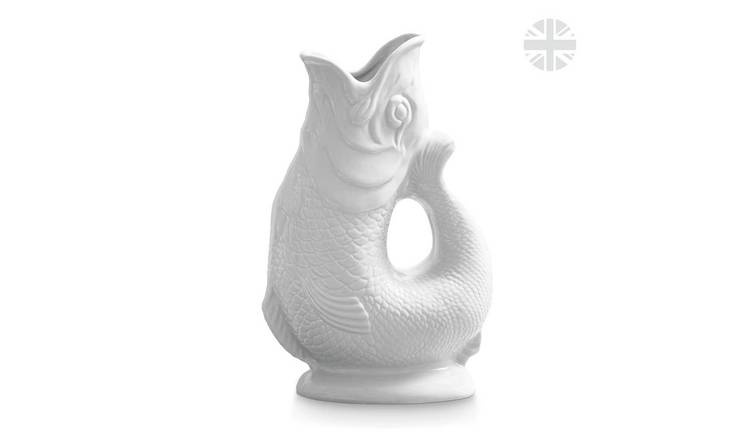 Wade Ceramic Clay Fish Jug - White