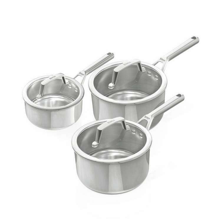 Ninja EverClad 3 Piece Stainless Steel Pan Set - Silver 0