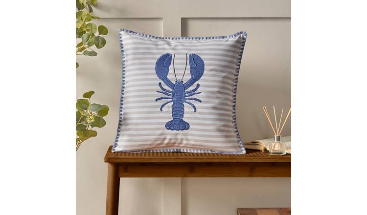 Catherine Lansfield Lobster Cushion Blue - 45x45cm