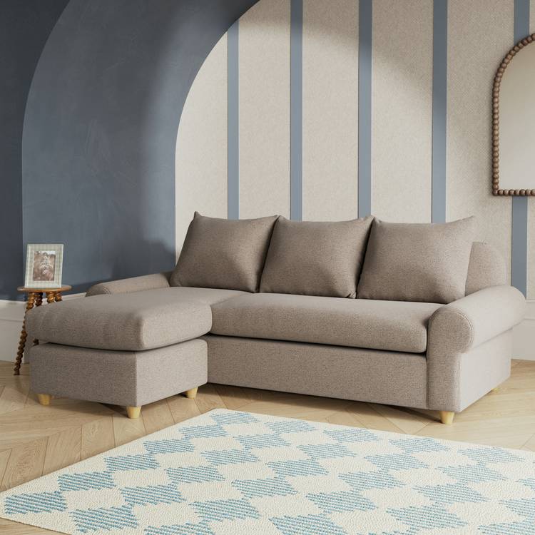 Habitat Whitby Reversible Chaise Sofa - Mocha - Ash Leg 0