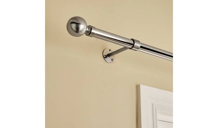 Argos Home Metal Stainless Steel Curtain Pole - 400cm